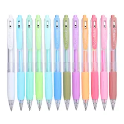 Juego de bolígrafos de Gel de 0,5mm, rotuladores con tinta de color, papelería de escritura, estilo de moda, suministros escolares y de oficina, 12 colores