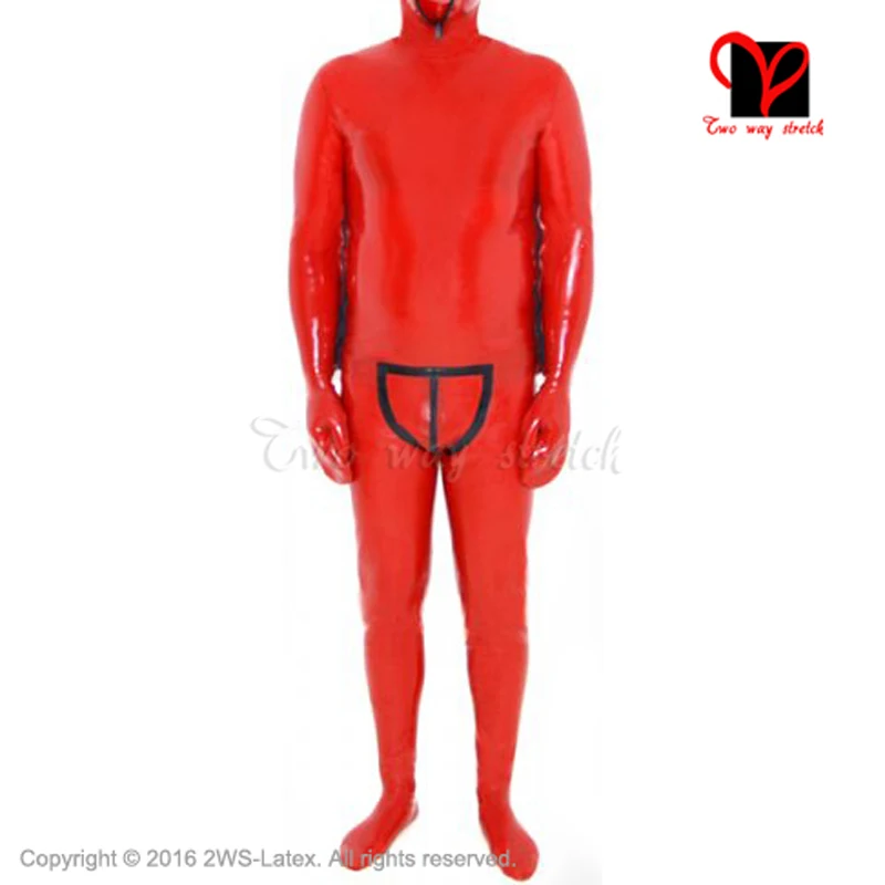 Full Body Latex Suit With Codpiece Feet Socks Hood Mask Rubber Catsuit Gummi Strait Bodysuit Overall Zentai Lt-014 | Тематическая