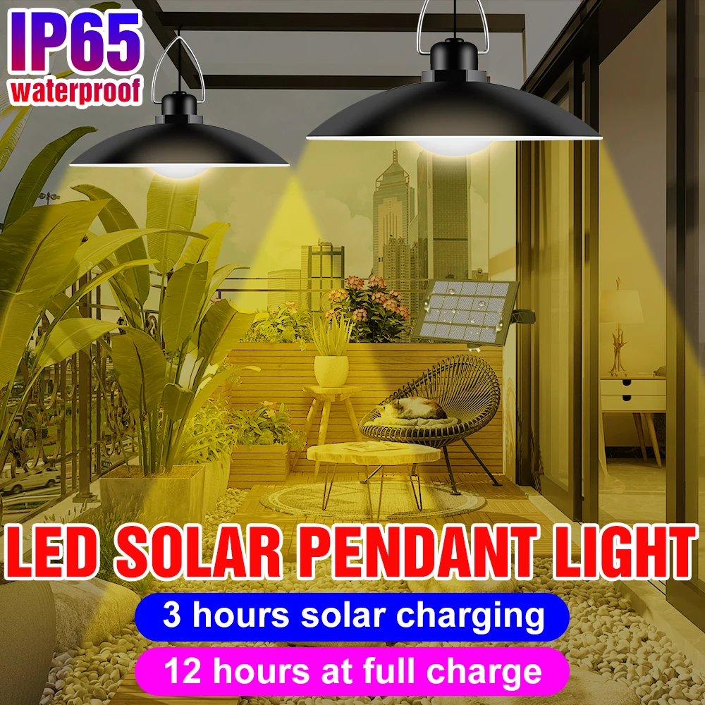 

Outdoor Solar Light Waterproof Portable Camping Lamp LED Indoor Yard Garden Emergency Lights 15W 20W Solar Chandelier Lighting