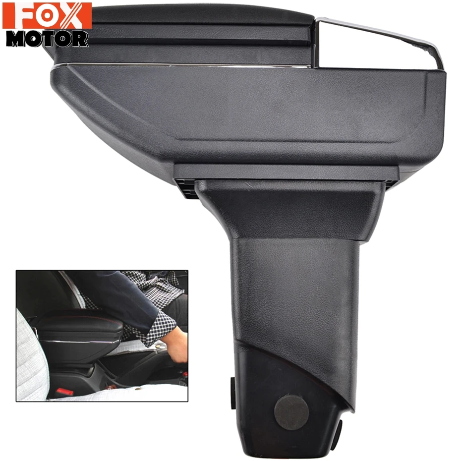 Для peugeot 206 206+ 207 компактный кожаный подлокотник Подлокотник подставка поднос вращающийся большой автомобильный ящик для хранения центральной консоли