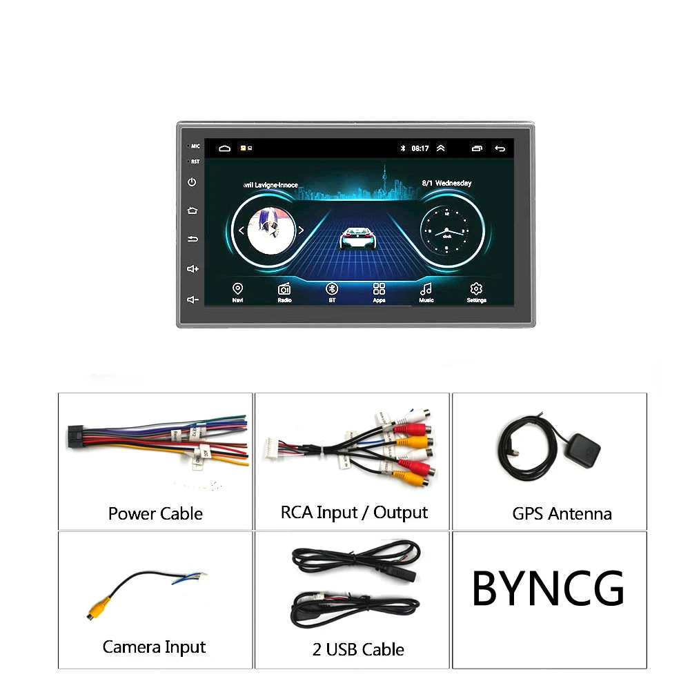 2 Din Android 8,1 автомобильный Радио мультимедийный плеер универсальный gps навигация Bluetooth WiFi 2din Авторадио Стерео аудио камера dvr карта