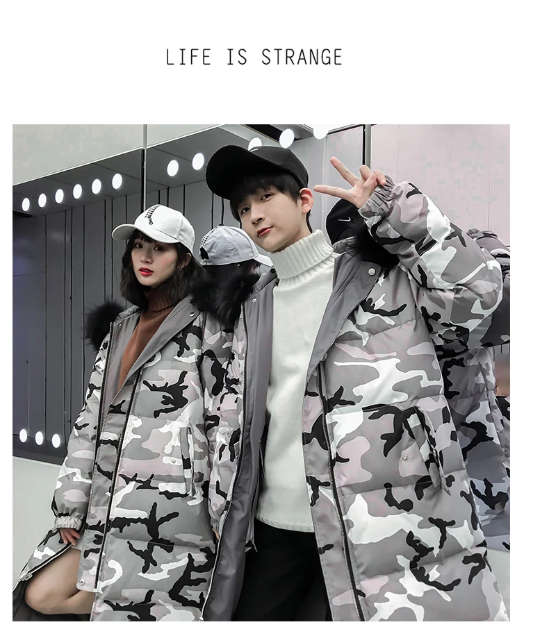 Solid Color Winter New Style Mid-length Casual Fashion Comfortable Loose-Fit with Cotton-padded Clothes Hooded with Model F