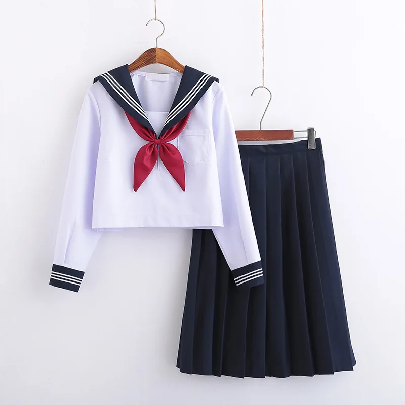 

Japanese School Girl Jk Uniform Navy Sailor Gray Cardigan School Uniforms Students Clothes For Girls Anime Cos Sailor Navy Suit
