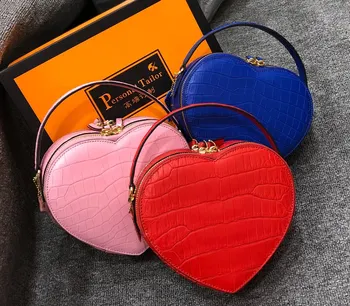 

Bag Fashion New Genuine Leather WOMEN Style Hand Shoulder Cross-body Top Grade Crocodile Belly Heart Cool Is 'S BLACKMAMBA