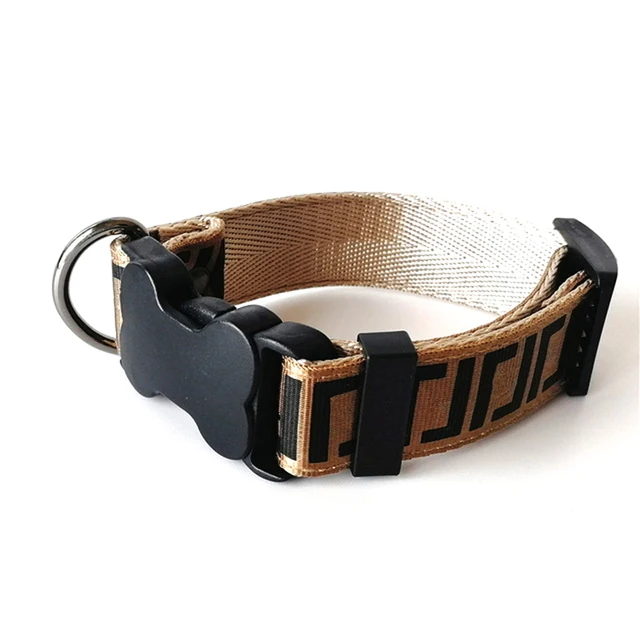 Fur Luxury Designer Dog Collar for Dogs  Luxury Dog Leash，Adjustable  Waterproof PU Leather Dog Collar with Gold in Brown - AliExpress
