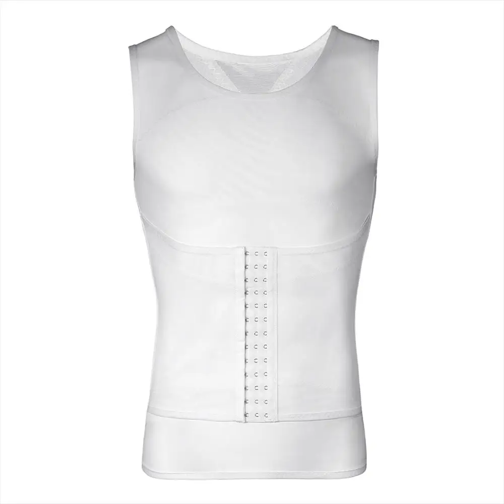 Обхват талии SECRET Для мужчин для Похудения Body Shaper Живота Управление Корректирующее белье Человек Корректирующее нижнее белье, корсет для талии тренер Облегающая рубашка с поясом - Цвет: Белый