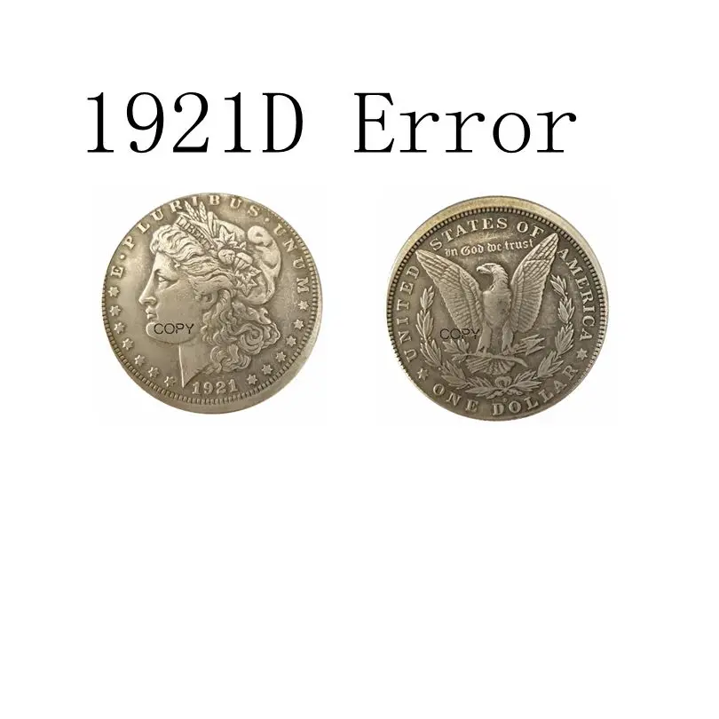 США 1883O 1884O 1893S 1921D морганский доллар разрозненные монеты с серебряным покрытием копия монеты - Цвет: 1921-D error