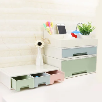 

Household Desktop Sundries Cosmetic Plastic Storage box with Drawer