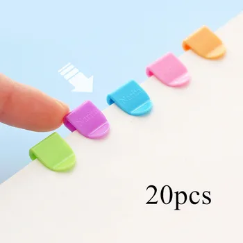 

20pcs Colorful Notebooks Memo Clip Label Clip Folder Transparent Plastic Paper Holder Bookmarker Decor Fixed Office Stationery