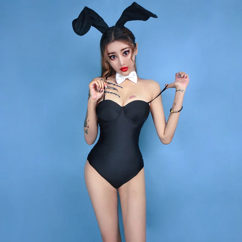 Бар певица в ночном клубе джазовое выступление костюмы DJ DS Pole танцевальная одежда Gogo сексуальный кролик девушки косплей боди DWY2256