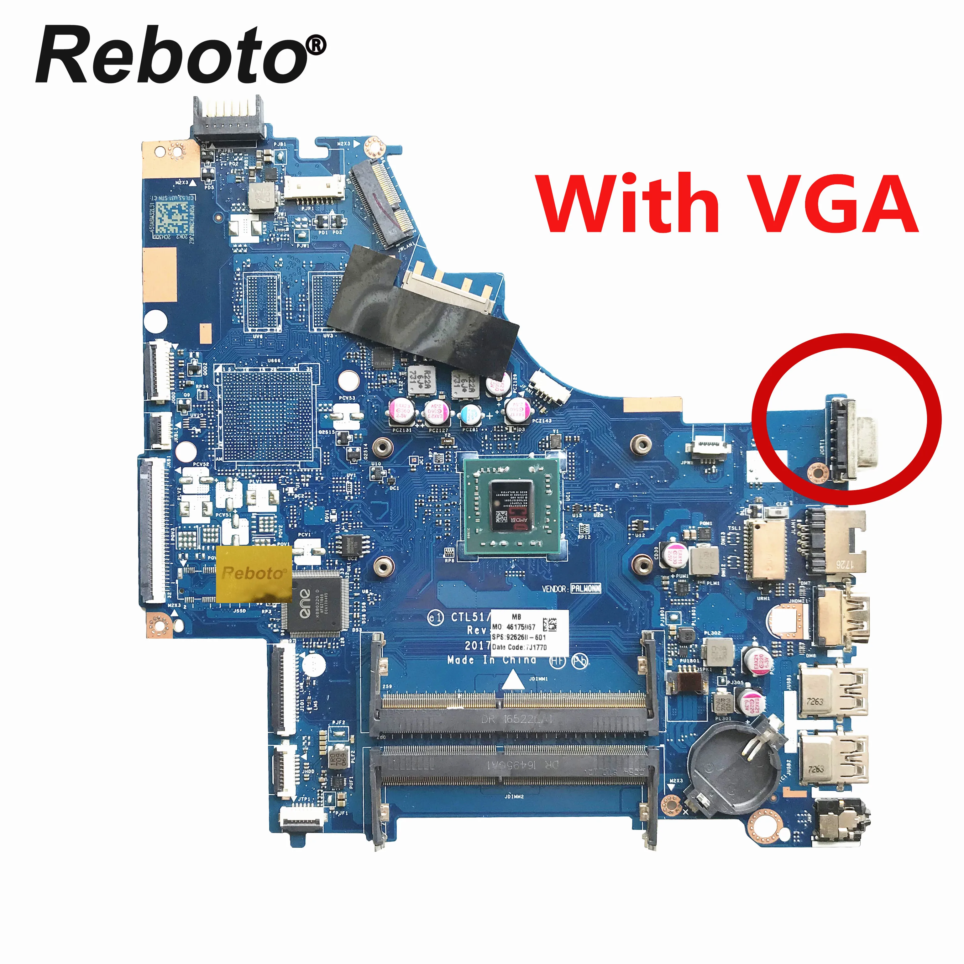 Материнская плата для ноутбука hp PAVILION 15-BW 255 G6 926268-601 CTL51/53 LA-E841P DDR4 с процессором AMD A6-9220 MB протестированная Быстрая