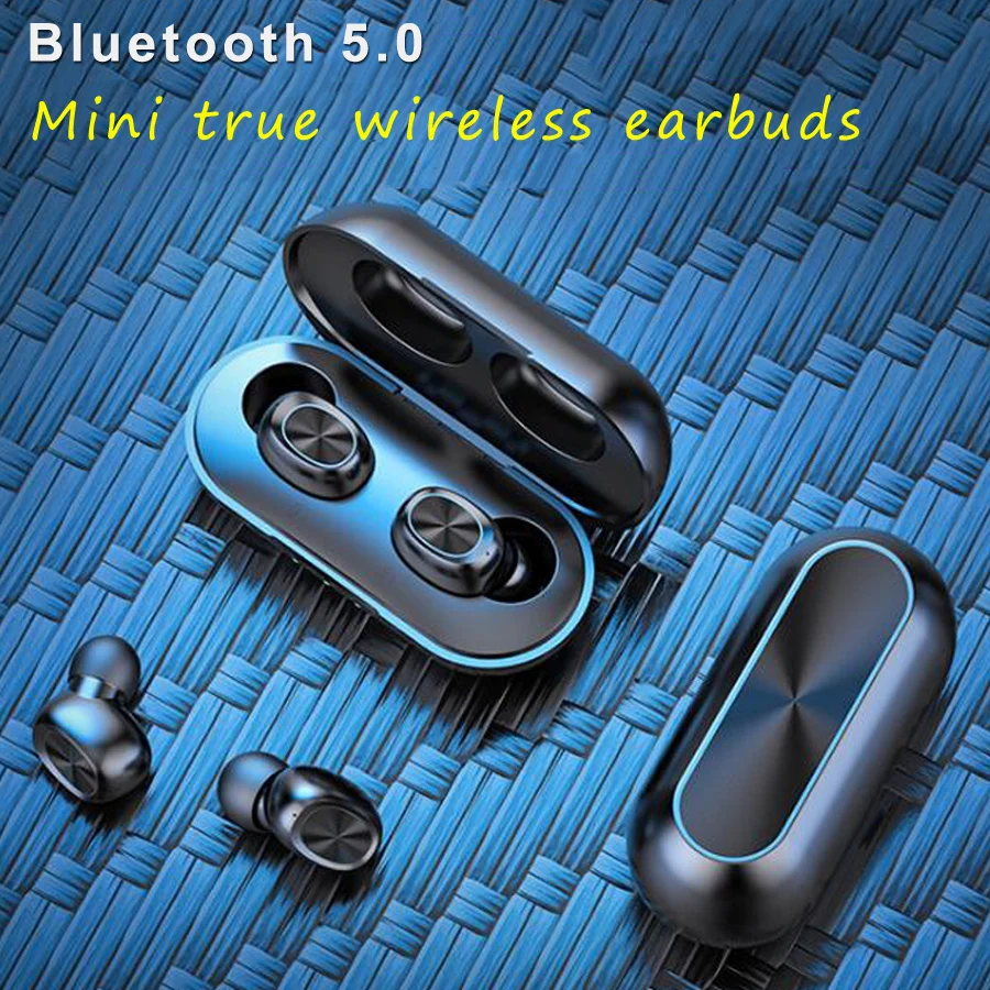 

TWS V5.0 Bluetooth Earphone Wireless Headset Sport Wireless Stereo Earbuds HIFI Earphones with Mic for Phone