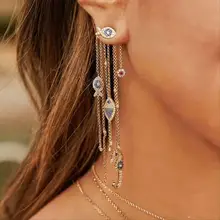 ACCKING Роскошные серьги с кисточками и фианитами для женщин, свадебные серьги для помолвки