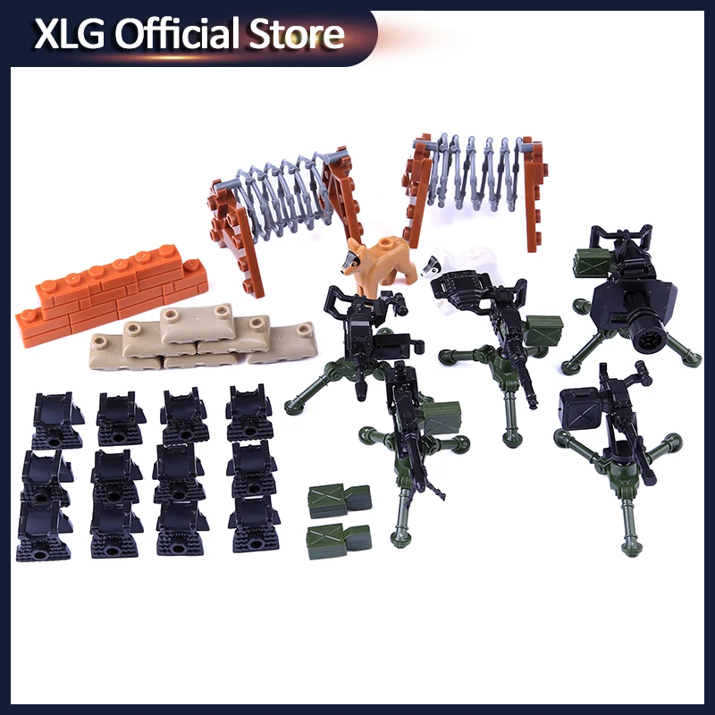 Тяжелый пулемет серии Военные Аксессуары строительные блоки MOC части Diy