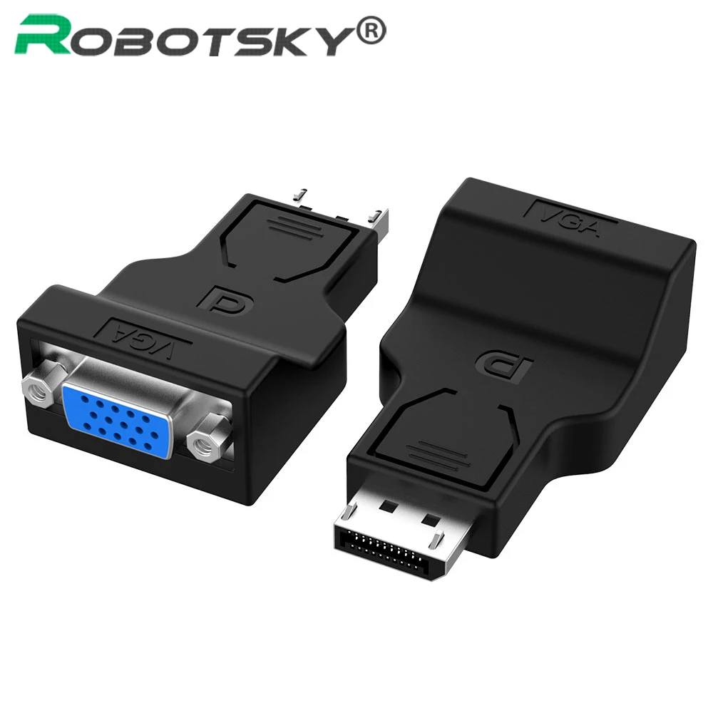 Переходник Robotsky DP VGA адаптер типа штекер-гнездо для HDTV монитора MacBook проектора ПК |