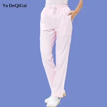 Скрабы медицинская униформа для мужчин спа рабочие брюки аптека хирургические брюки больница доктор рабочая одежда медсестры сплошной цвет эластичные брюки