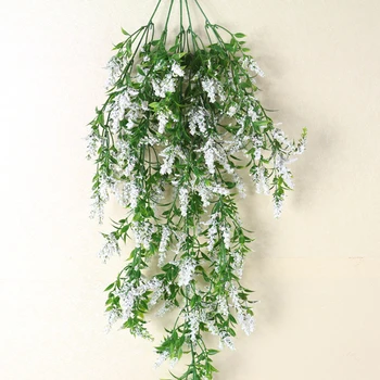 

Real Touch Artificial Wall Hanging Plant Artificial Pine Lavender Home Decor Balcony Decorattion Flower Basket Accessories
