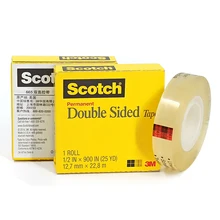 

3M 665 Transparent Double-sided Tape Office Stationery High Adhesion No Sustains and Firm Fixing Removable Repositionable