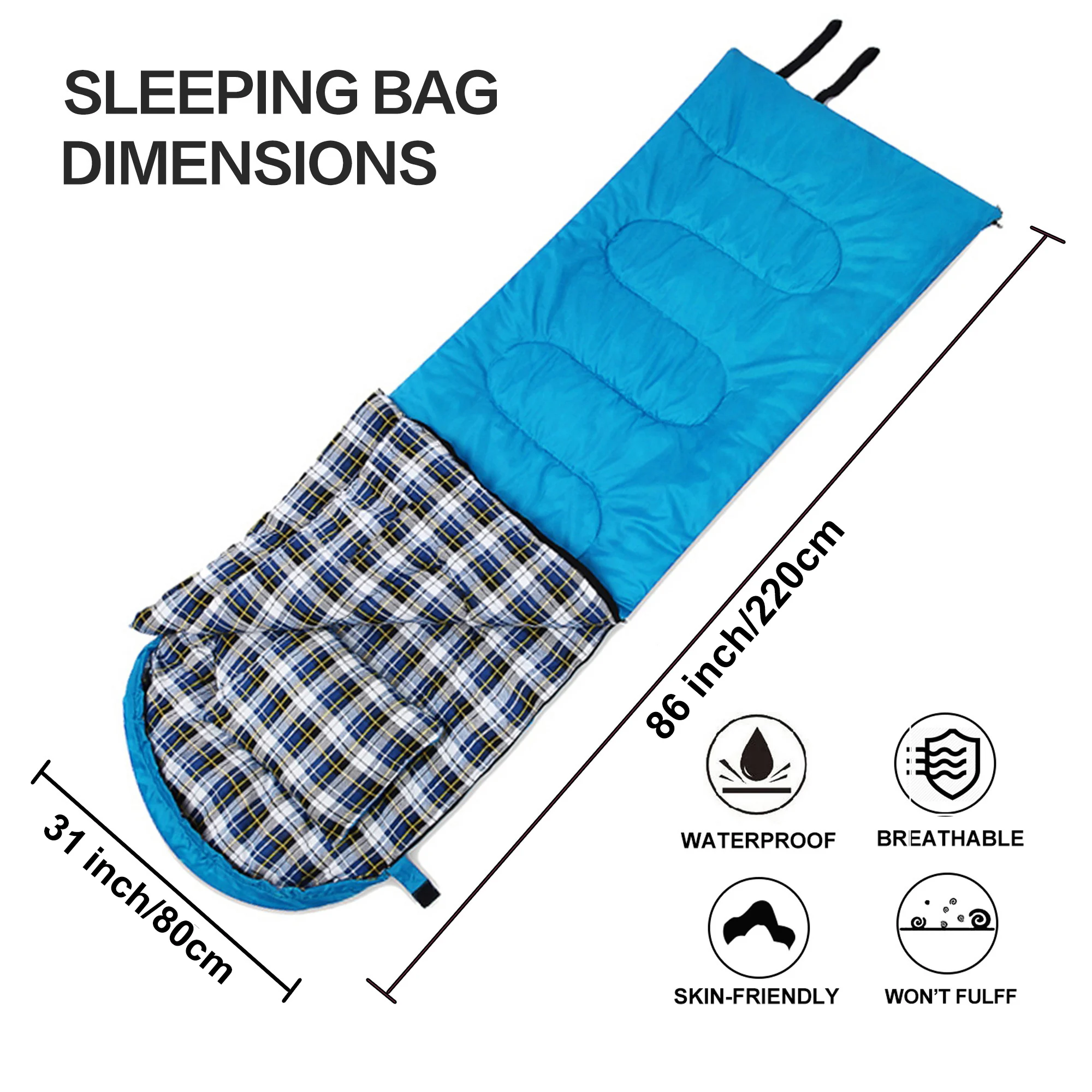 Desert&Fox Soft Flannel Sleeping Bags with Pillow for Adult Kids Winter Sleeping Bag Warm Lining Hiking Camping Bags with Sack sleeping bag survival sleeping bag