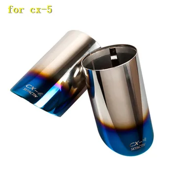 

Stainless steel car exhaust pipe muffler tail throat for Mazda CX-5 cx5 2017- 2020 Second generation Car styling 2PCS