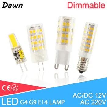 

LED G4 Light G9 Led Lamp E14 Bulb 7W 9W 10W 12W COB 2835SMD 220V AC12V No Flicker Dimmable Ceramic Replace 30/40W halogen lamp