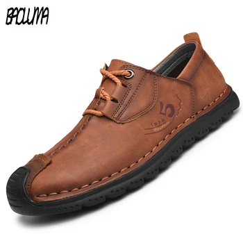 

Classic Men's Casual Shoes Handmade Leather Men Loafers Outdoor Men Shoes Breathable Italian Style Men Moccasins Men Sneakers