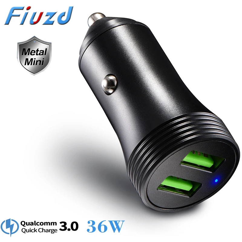 Универсальное автомобильное зарядное устройство Quick Charge 3,0 для мобильного телефона, двойное автомобильное зарядное устройство Usb Qualcomm Qc 3,0, адаптер быстрой зарядки Mini Usb для автомобиля - Тип штекера: Car charger