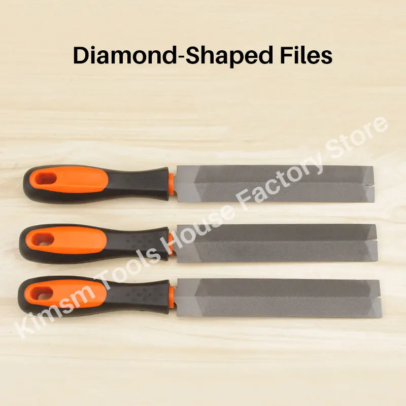 6 Inches Diamond-shaped Files For Woodworking T12 Bearing Steel TPR Handle For Sharpening And Straightening Hand Saw DIY Tools