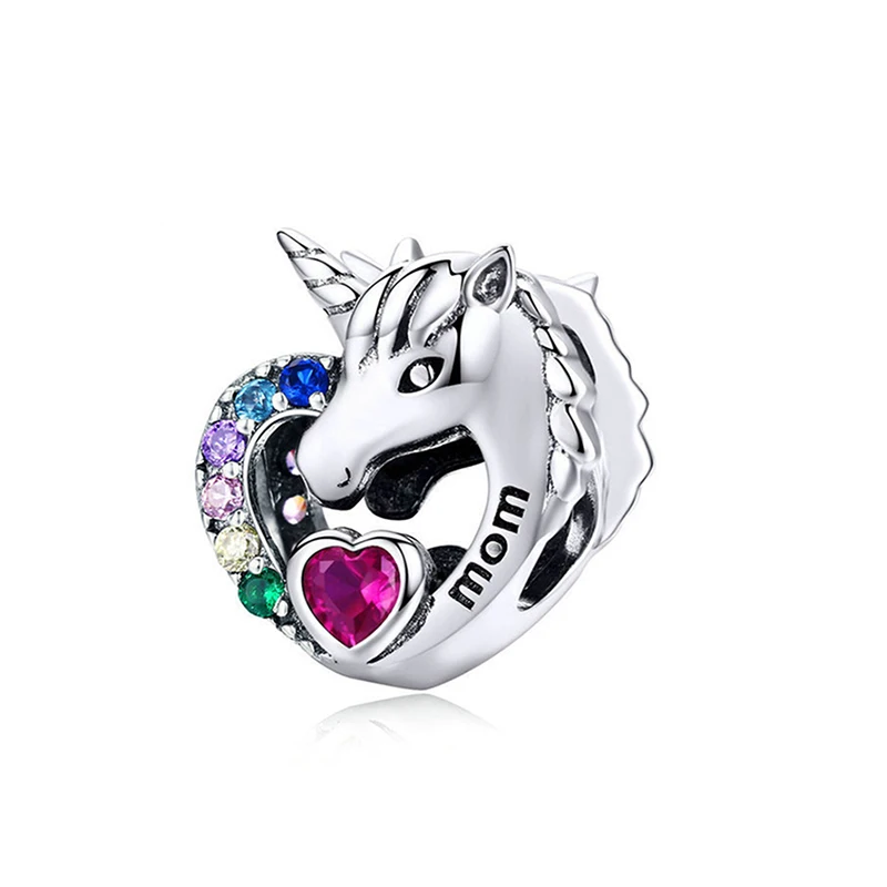 BD06 Boosbiy 2 шт. Новая Радуга любви Очаровательная подвеска из бусин Fit Pandora браслет и ожерелье для женщин DIY ювелирных изделий - Цвет: BD06