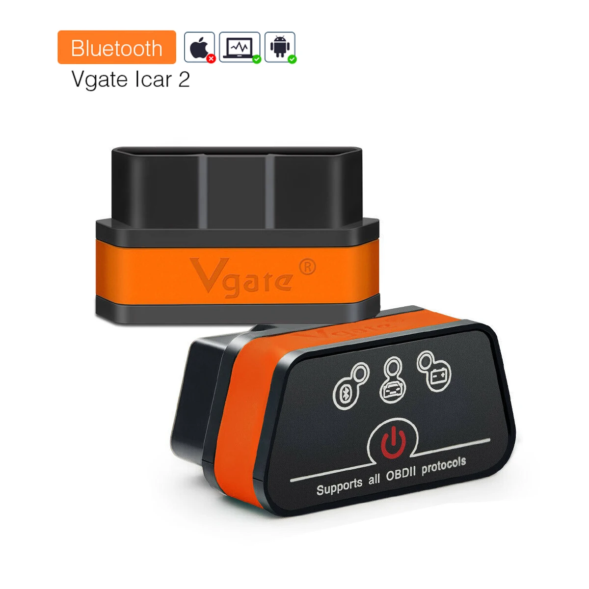 Vgate iCar2 Wifi OBD2 ELM327 адаптер ELM 327 Wi Fi автомобильный диагностический инструмент сканер Wi-Fi OBDII Для iPhone iOS Android PC