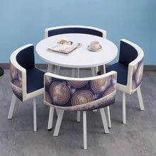 Table à manger en bois blanc pour petit appartement, combinaison Piyi, boutique de boissons fraîches, Table de négociation et chaise réception, bureau