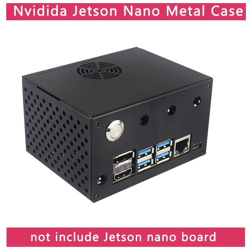 

Nvidia Jetson Nano Metal Case Black Box Power/Reset Switch Control Button Shell for Nvidia Jetson Nano development Kit | Fan