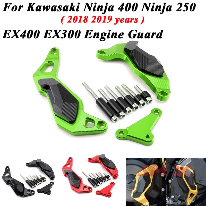 

Motorbike CNC Aluminum Engine Guard Case Set Cover Crash Pad Slider Falling Protection For KAWASAKI Ninja400 Ninja 400 2017-2018