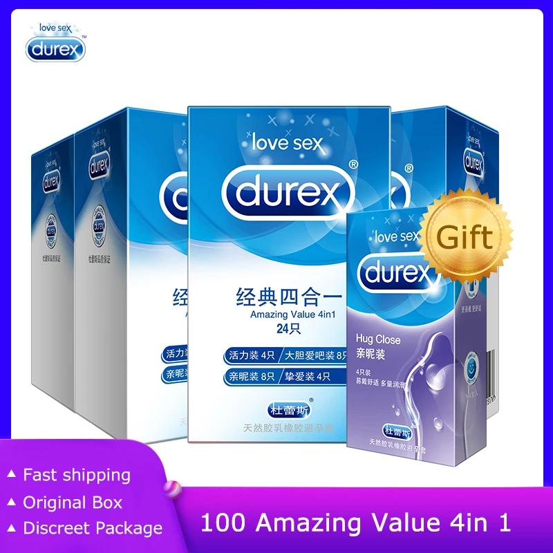 Презервативы Durex из натурального латекса со смазкой 100/72/50/24