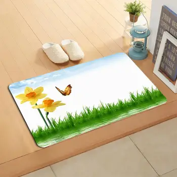 

Custom blue-butterfly Doormat Home Decor Door mat Floor Mat Bath Mats foot pad#20-05-19-60
