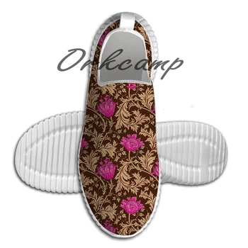 

Sport Running Shoes William Morris Anemone Brown and Fuchsia Pink Light Weight Walking Shoes Breathable Mesh Yoga Shoes