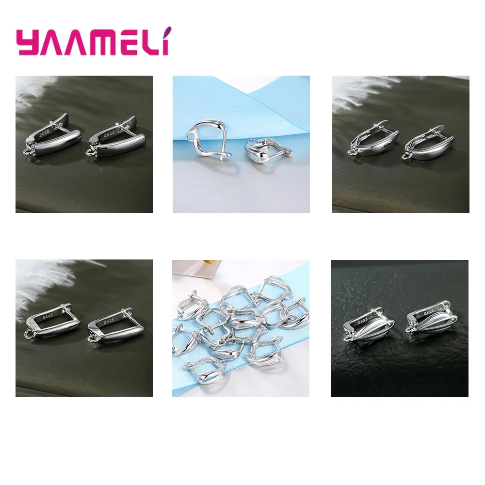 6 Paar Lot 925 Sterling Silber Frankreich Hebel Ohrring Haken Draht Einstellungen Basis Ohrringe Creolen Für Schmuck Finden Liefert – Detail 11