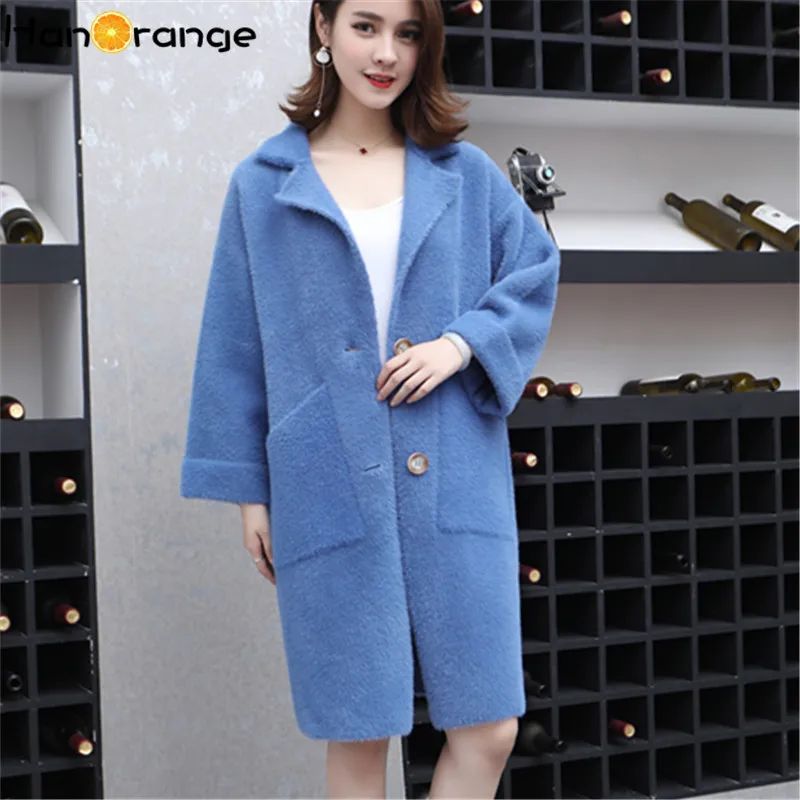 

2019 Autumn Winter New Korean Women's Wear Thick Medium and Long Knitted Sweaters Women's Vale Coat Fashion Coat