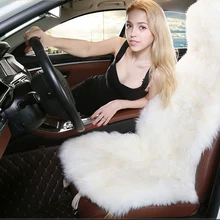 Шерстяное покрытие для автомобильных сидений, зимняя теплая подушка для сидений автомобиля, натуральный мех, Австралийская овчина, авточехлы для сидений, автомобильные меховые аксессуары