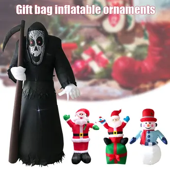 

N Christmas Halloween Inflatable LED Snowman/Santa Claus/Grim Reaper Model Light Up Christmas Blow Up Outdoor Decoration