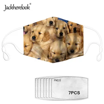 

Jackherelook Lovely Animal Dogs Printed Adult Face Mask 7pcs/lot PM2.5 Filter Dustproof Reusable Hot Sales Unisex Mouth Masks