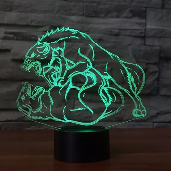 

Battle Wolf 7 Color Lamp 3d Visual Led Night Lights For Kids Touch Usb Table Lampara Lampe Baby Sleeping Nightlight Motion Light
