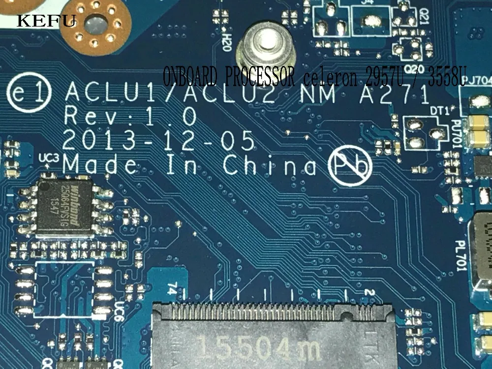 KEFU сток, ACLU1/ACLU2 NM A271 для LENOVO G50-70 Материнская плата ноутбука, процессор 3558U+ видеокарта( товар