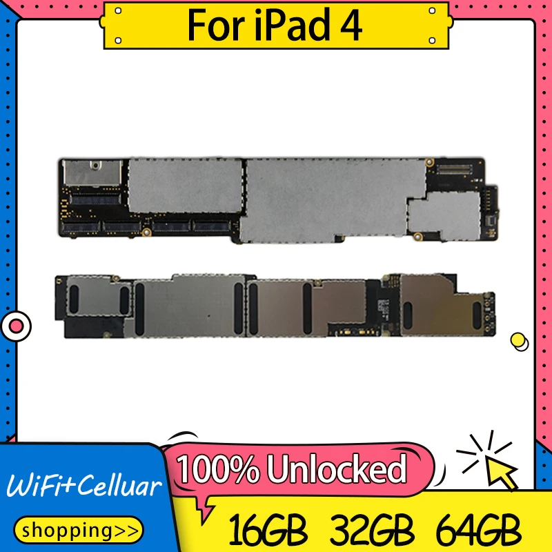 A1458 / A1459 A1460 Mainboard for ipad 4 Motherboard Full Chips Original Unlocked Clean iCloud Logic board |