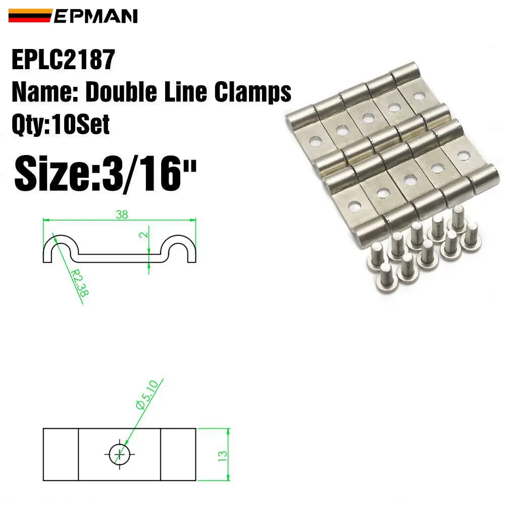 EPLC2187 EPMAN SS двойной топливной и тормозной Линии Зажим пакет из 10 модифицированных подходит для топлива, воздуха, электрических, тормоза, линии EPLC2187 - Название цвета: EPLC2187