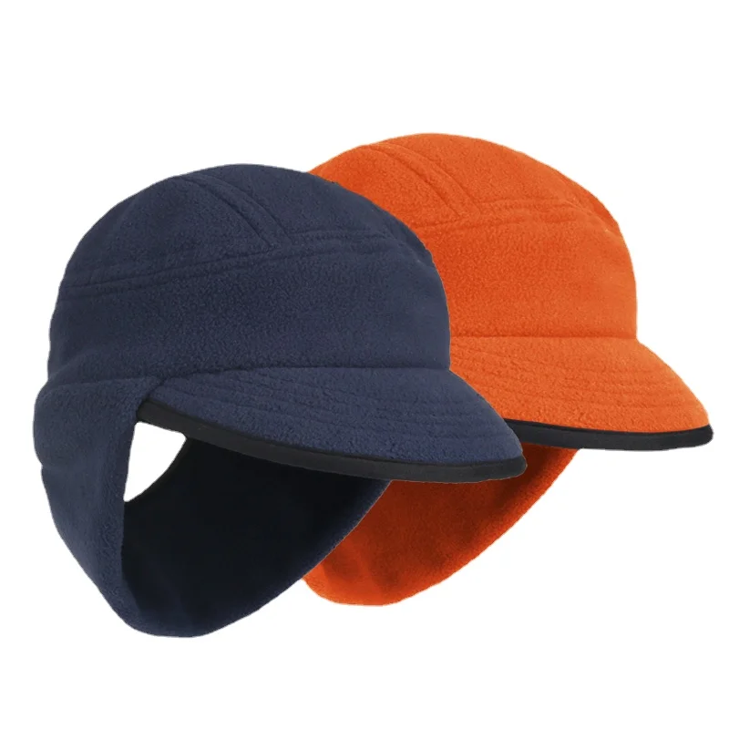 

Новая брендовая мужская зимняя флисовая шапка для активного отдыха защита ушей теплая Кепка с козырьком Повседневная модная шляпа от солнца головные уборы
