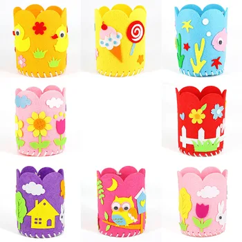 

Cartoon Non-woven Pen Holder Kindergarten Handmade DIY Craft Toys Set Children's Three-dimensional Kids Crafts and Arts
