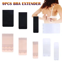 9 Pcs Women Bra Sretched Extension Buckle Elastic Stretchy Bra Extension Strap Hot Sale