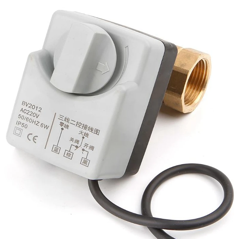 Ac220V Dn15 2 Way 3 провода моторизованный шаровой клапан электрический привод с ручным переключателем