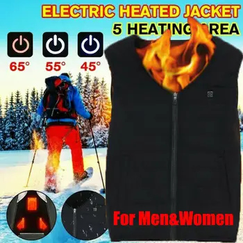 

Hot Men Women Winter Warm Electric Heating Vest USB Heated Vest Coat Jacket Temp Control Cold resistance Clothes